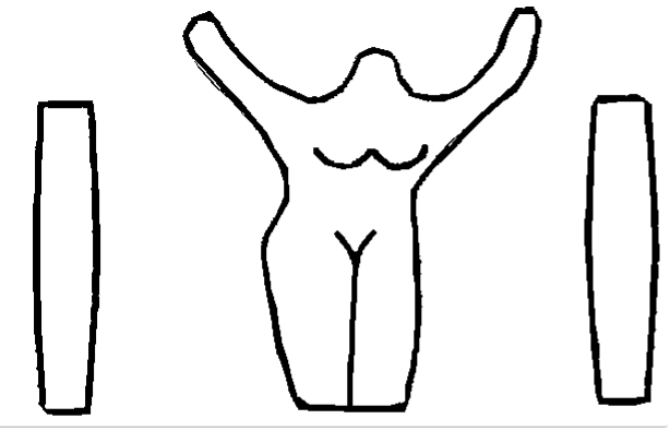 Древна фигура с вдигнати ръце